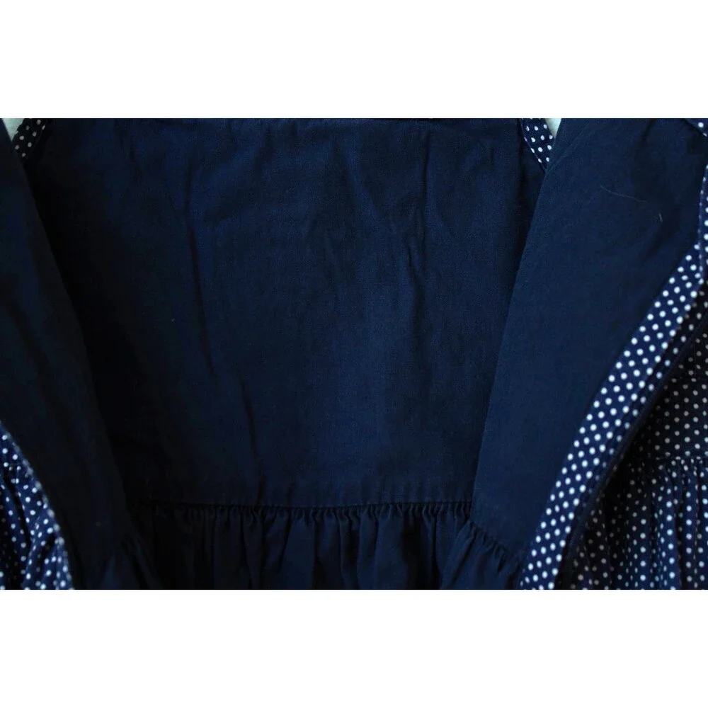Gap Girls Navy Polka Dot Floral Embroidered Sundress Spaghetti Strap Size 5